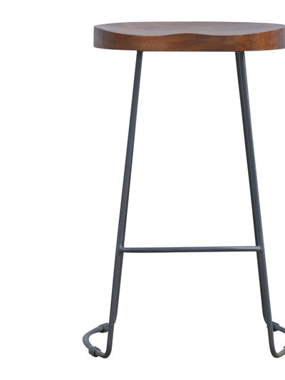 Artisan Furniture Industrial Bar Stool With Chunky Wood Seat product