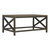 Industrial Coffee Table With Criss Cross Metal Design - Brown