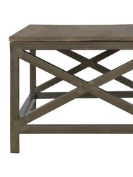Industrial Coffee Table With Criss Cross Metal Design