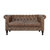 Leather Double Seater Chesterfield Sofa - Brown