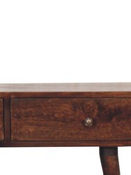 Light Walnut Curved Edge Console Table