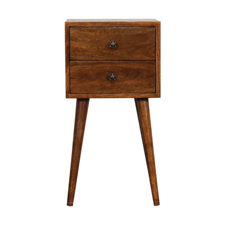 Mini 2 Drawer Chestnut Bedside - Brown