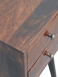 Mini 2 Drawer Light Walnut Bedside