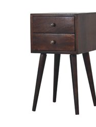 Mini 2 Drawer Light Walnut Bedside