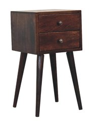 Mini 2 Drawer Light Walnut Bedside