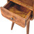 Mini Chestnut Curved Bedside with Open Slot