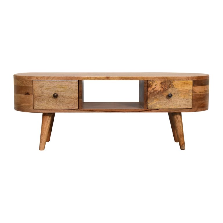 Mini Rounded Entertainment Unit - Oak