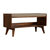 Nordic Chestnut Finish Storage Bench With Seat Pad