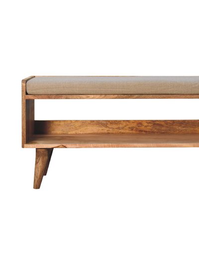 Artisan Furniture Oak-Ish Nordic Storage Bench With Mud Linen product