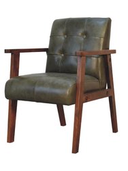 Olive Buffalo Leather Chair