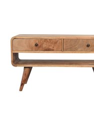 Reverse Curve Oak-ish Media Unit - Oak