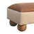 Tan Buffalo Leather Boucle Footstool With Ball Feet