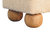 Tan Buffalo Leather Boucle Footstool With Ball Feet