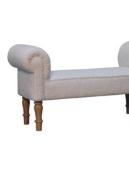 White Boucle Bedroom Bench