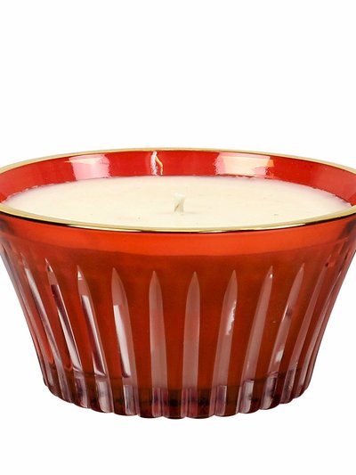 Artistica - Deruta of Italy Crystal Candles: Scented Soy Candle in Hand Engraved Red Crystal Cup - Christmas Tree Scent product