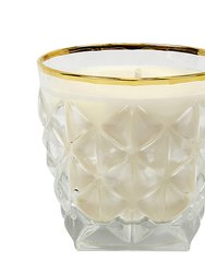 Crystal Candles: Unscented Soy Candle in Crystal Cup Gold Hand Decorated Rim