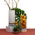 Deruta Bella Vetro: Cylindrical Glass Vase On Ceramic Base Perugino Design 