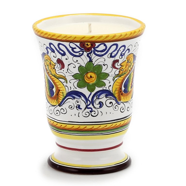 Deruta Candles: Bell Cup Candle ~ Deruta Raffaellesco Design
