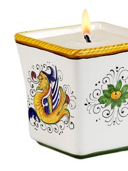 Deruta Candles: Square Flared Candle Raffaellesco Design