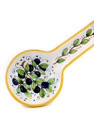 Deruta: Spoon Rest Olive (Also Wall Hung)