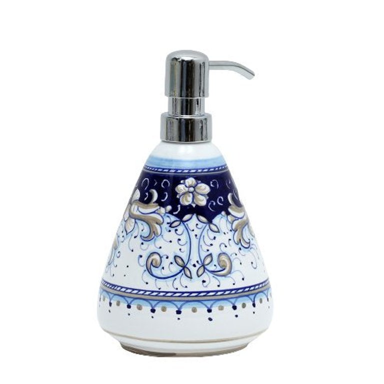Deruta Vario Blue: Liquid Soap/Lotion Dispenser with Chrome Pump (Medium 18 OZ)