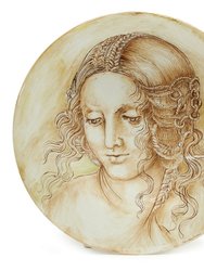 Leonardo: One of A Kind Large Wall Plate with Noblewoman by Francesca Niccacci