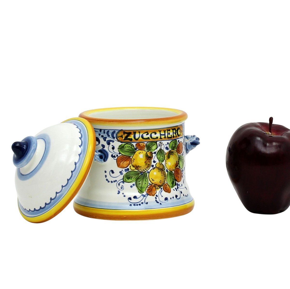 Italian Ceramic Zucchero (Sugar) Canister - Limoncini