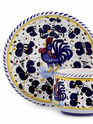 Orvieto Blue Rooster: Cup and Saucer