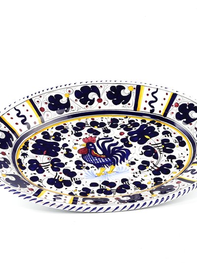 Artistica - Deruta of Italy Orvieto Blue Rooster: Large Oval Platter product