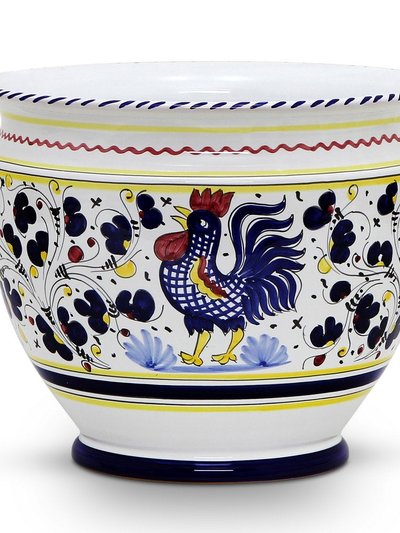 Artistica - Deruta of Italy Orvieto Blue Rooster: Luxury Cachepot Planter Large product