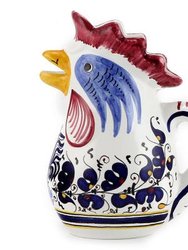Orvieto Blue Rooster: Rooster of Fortune Pitcher (1 Liter 34 Oz 1 Qt)
