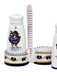 Orvieto Blue Rooster: Salt And Pepper Cruet