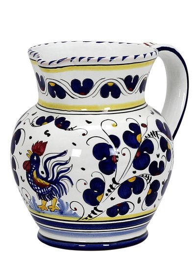 Artistica - Deruta of Italy Orvieto Blue Rooster: Traditional Deruta Pitcher product