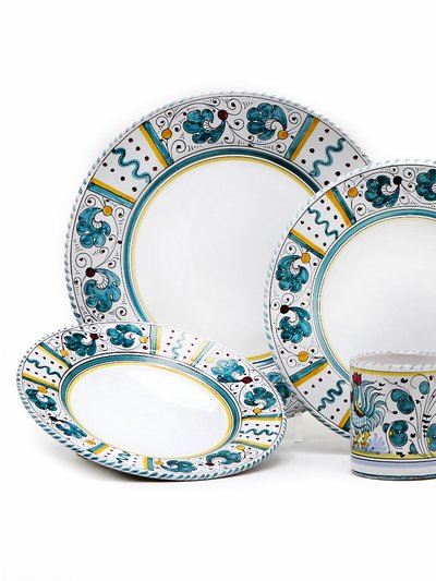 Artistica - Deruta of Italy Orvieto Green Rooster: 4 Pieces Place Setting  product