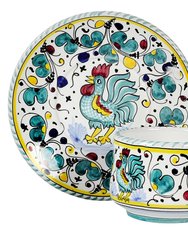 Orvieto Green Rooster: 5 Pieces Place Setting