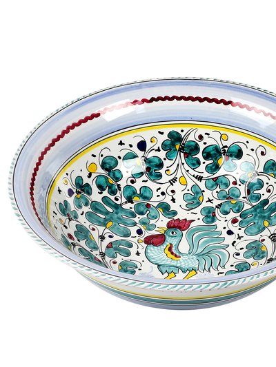 Artistica - Deruta of Italy Orvieto Green Rooster: Large Pasta/salad Serving Bowl product