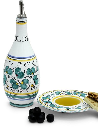 Artistica - Deruta of Italy Orvieto Green Rooster: Olive Oil Bottle Dispenser product