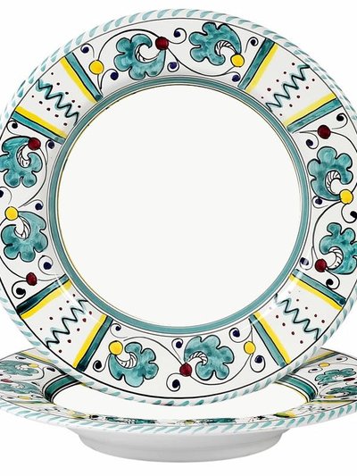 Artistica - Deruta of Italy Orvieto Green Rooster: Pasta/soup Rim Plate product