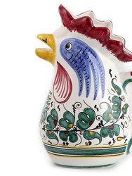 Orvieto Green Rooster: Rooster of Fortune Pitcher (1 Liter 34 Oz 1 Qt)