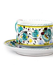 Orvieto Green Rooster: Tea/coffee Cup and Saucer