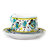 Orvieto Green Rooster: Tea/coffee Cup and Saucer