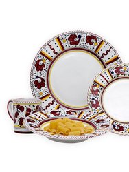 Orvieto Red Rooster: 4 Pieces Place Setting - White Center