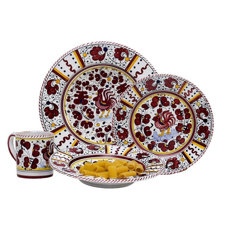 Orvieto Red Rooster: 4 Pieces Place Setting