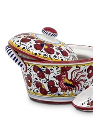 Orvieto Red Rooster: Bundle With Butter Dish + Sauce Boat + Parmesan Bowl + Spoon Rest