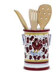 Orvieto Red Rooster: Bundle With Utensil Holder + Biscotti Jar
