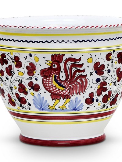 Artistica - Deruta of Italy Orvieto Red Rooster: Luxury Cachepot Planter Large product