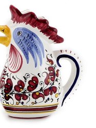 ORVIETO RED ROOSTER: Rooster Of Fortune Pitcher (1 Liter 34 Oz 1 Qt)