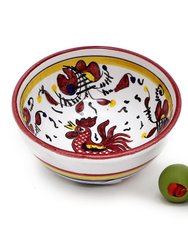 Orvieto Red Rooster: Small Dipping Bowl/Condiment Bowl - Red