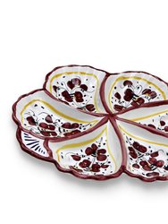 Orvieto Red Rooster: Snack Tray Fiore/Shell - Red