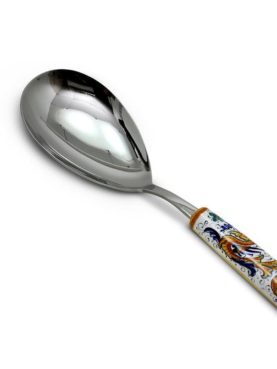 Artistica - Deruta of Italy Raffaellesco Deluxe: Ceramic Handle Serving 'risotto' Spoon Ladle With 18/10 Stainless Steel Cutlery product